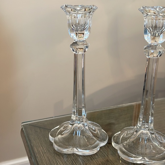 1983 Ebeling & Reuss Co, Full Lead Crystal Floral Candlesticks, Pair - Picture 2 of 16